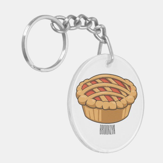 Pie-Cartoon-Abbildung Schlüsselanhänger (Vorderseite links)