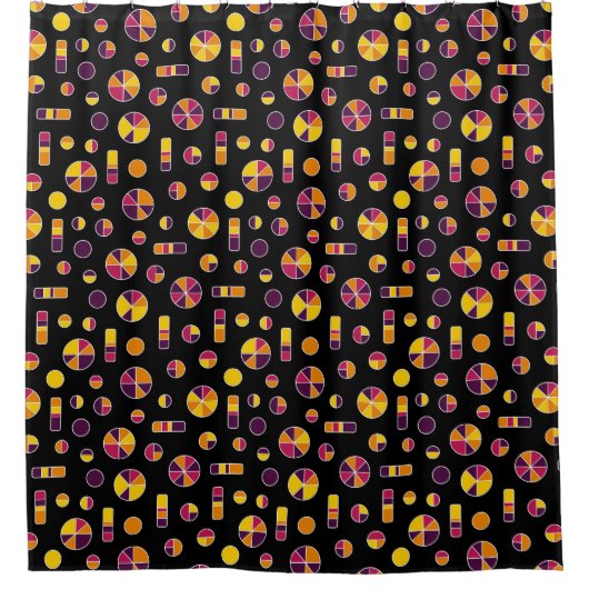 Pie Circles and Bars Pattern 271019v2 - Black Duschvorhang (Vorderseite)