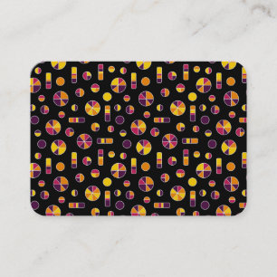 Pie Circles and Bars Pattern 271019v2 - Black Visitenkarte