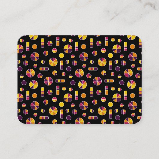 Pie Circles and Bars Pattern 271019v2 - Black Visitenkarte (Vorderseite)