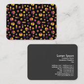 Pie Circles and Bars Pattern 271019v2 - Black Visitenkarte (Vorne/Hinten)