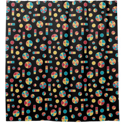 Pie Circles and Bars Pattern 271019v3 - Black Duschvorhang (Vorderseite)