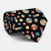 Pie Circles and Bars Pattern 271019v3 - Black Krawatte (Gerollt)