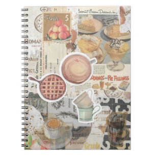 Pie & Coffee Vintage Ephemera Dekoupage Notizblock