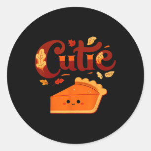 Pie Day Pi Day Erntedank Süsse Pumpkin Pie Cuti Runder Aufkleber