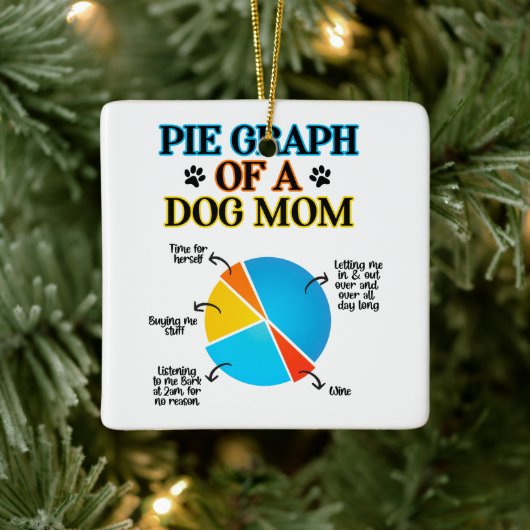 Pie Graph einer Hunde-Mama Keramikornament (Baum)