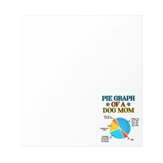Pie Graph einer Hunde-Mama Notizblock (Vorderseite)