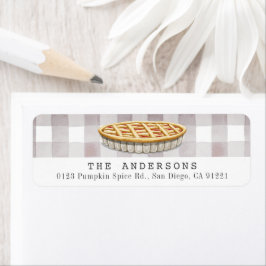 Pie Gray Gihgham Plaid Return Address