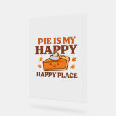 Pie ist mein glücklicher Ort - Niedlicher Kürbisku Acrylschild (Winkel)