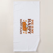 Pie ist mein glücklicher Ort - Niedlicher Kürbisku Strandtuch (Vorderseite)