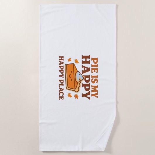 Pie ist mein glücklicher Ort - Niedlicher Kürbisku Strandtuch (Vorderseite)