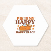 Pie ist mein glücklicher Ort - Niedlicher Kürbisku Untersetzer (Vorderseite)