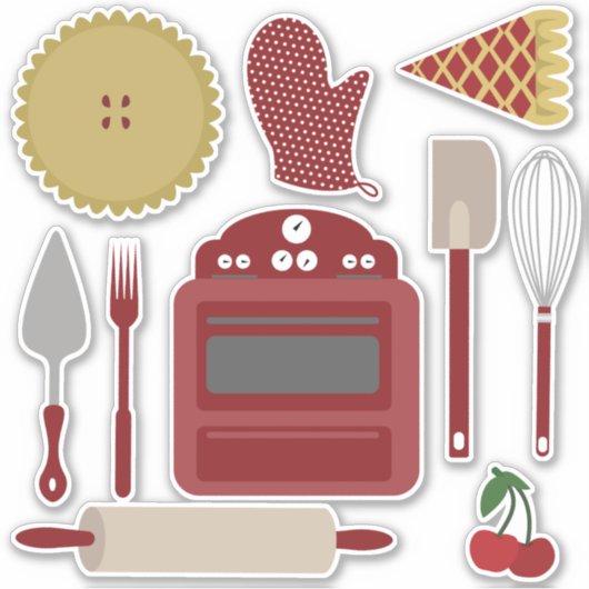 Pie Kitchen Stickers - Cherry Aufkleber (Vorderseite)