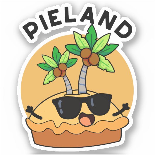 Pie-land Funny Island Pun Aufkleber (Vorderseite)