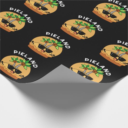Pie-land Funny Island Pun Dark BG Geschenkpapier (Ecke)