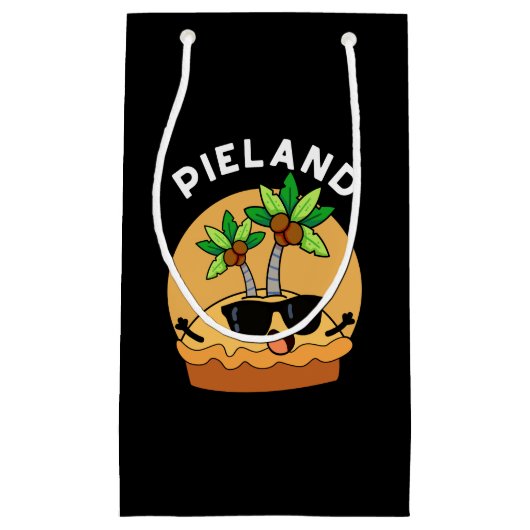 Pie-land Funny Island Pun Dark BG Kleine Geschenktüte (Vorderseite)