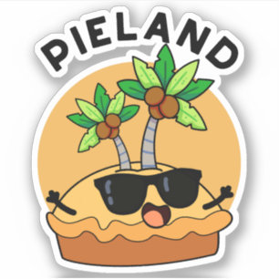 Pie-Land Lustige Insel Wortspiel Aufkleber