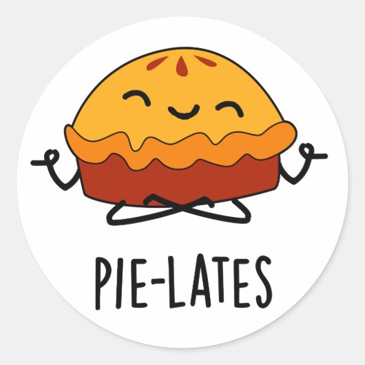 Pie-lates Funny Food Pie Pun Runder Aufkleber (Vorderseite)