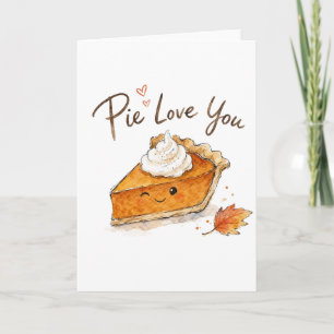 Pie Liebe dich Wasserfarbe Thanksgiving Karte