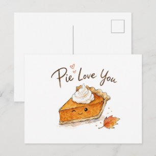 Pie Liebe dich Watercolor Erntedankfest Postkarte