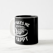 Pie macht mich glücklich Funny Pie Zweifarbige Tasse (Vorderseite Links)