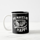 Pie macht mich glücklich Funny Pie Zweifarbige Tasse (Links)