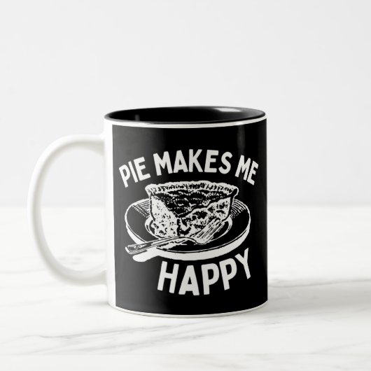Pie macht mich glücklich Funny Pie Zweifarbige Tasse (Links)