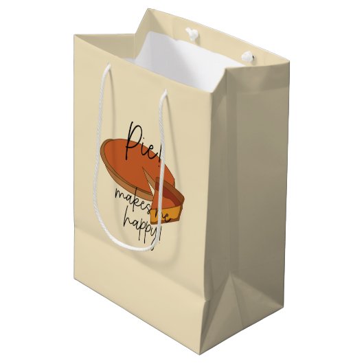 Pie macht mich glücklich Pie Mittlere Geschenktüte (Vorderseite Schrägansicht)