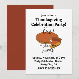 Pie macht mich glücklich Pie Thanksgiving Einladung