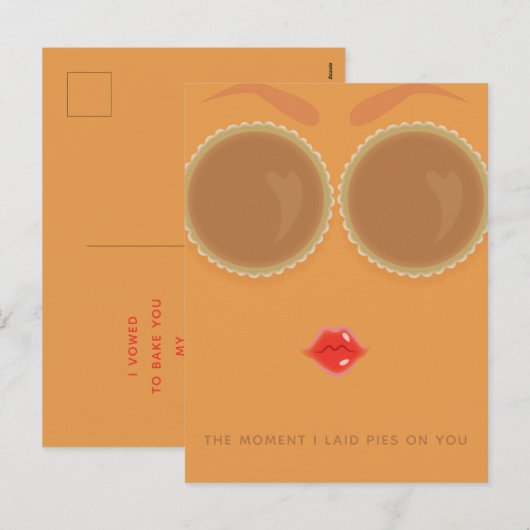 Pie Mit Augen Erntedank Holiday Postkarte (Vorne/Hinten)