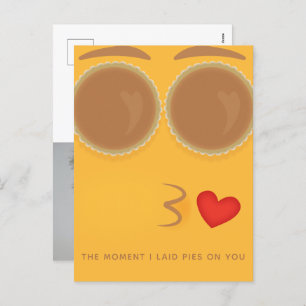 Pie Mit Augen Kisses Erntedank Holiday Postcard Feiertagspostkarte
