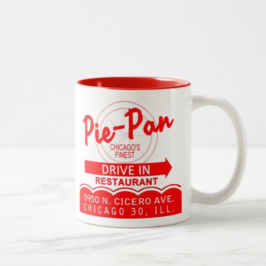 Pie-Pan Drive-In Restaurant, Chicago, Illinois Zweifarbige Tasse (Rechts)