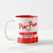 Pie-Pan Drive-In Restaurant, Chicago, Illinois Zweifarbige Tasse (Links)