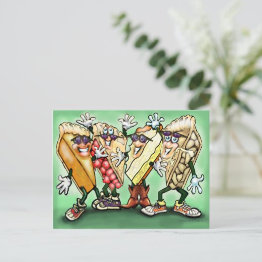 Pie Party Postkarte (Stehend Vorderseite)