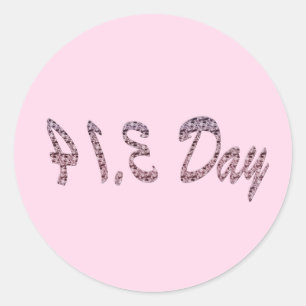 Pie Pink Pi Day Runder Aufkleber