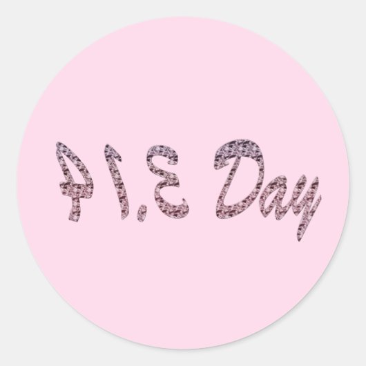 Pie Pink Pi Day Runder Aufkleber (Vorderseite)