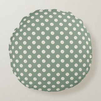 Pie Polkadot" Sage & Tonal Cream Rundes Kissen
