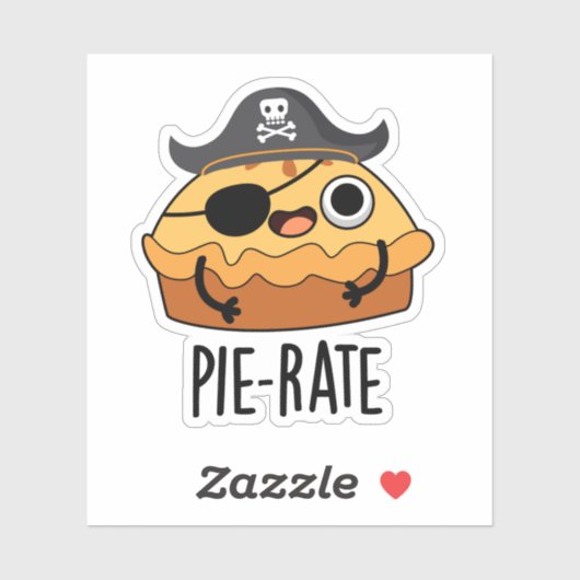 Pie-rate Funny Pirate Pie Pun Aufkleber (Blatt)