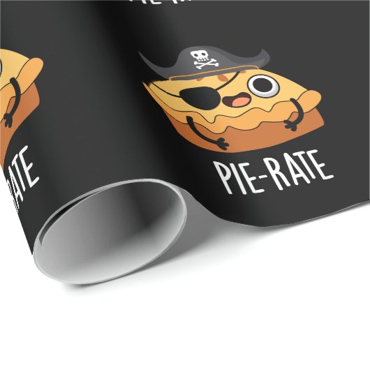 Pie-rate Funny Pirate Pie Pun Dark BG Geschenkpapier (Rolleneckpunkt)