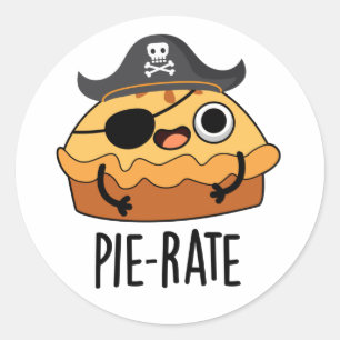 Pie-rate Funny Pirate Pie Pun Runder Aufkleber