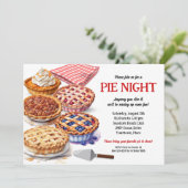 Pie Sharing Night Party Einladung (Stehend Vorderseite)