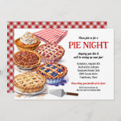 Pie Sharing Night Party Einladung (Vorne/Hinten)