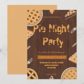 Pie-Sharing-Night-Party-Einladung – Süß & Gemütlic Einladung