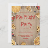 Pie Sharing Night Party Invitation – Sweet & Cozy Einladung (Vorderseite)
