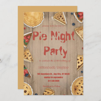 Pie Sharing Night Party Invitation – Sweet & Cozy Einladung