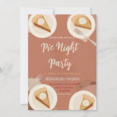 Pie Sharing Night Party Invitation – Sweet & Cozy Einladung (Vorderseite)