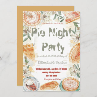 Pie Sharing Night Party Invitation – Sweet & Cozy Einladung