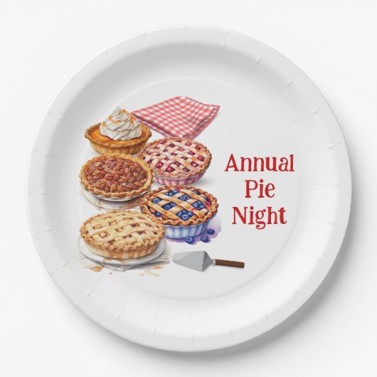Pie Sharing Night Party Pappteller (Vorderseite)