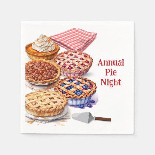 Pie Sharing Night Party Serviette (Vorderseite)