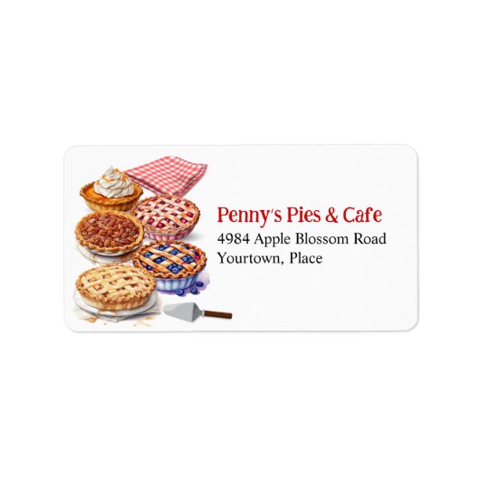 Pie Shoppe Adressaufkleber (Vorne)
